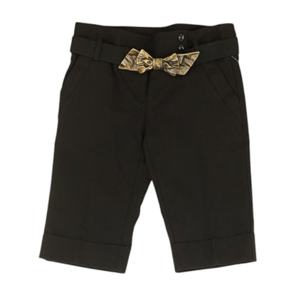Black Solid Chino Shorts