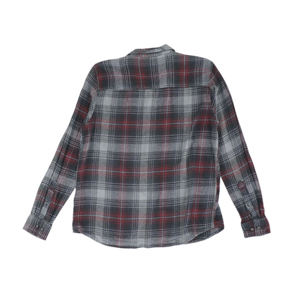 Gray Plaid Flannel Button Down