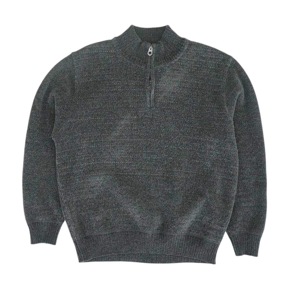 Gray Solid Pullover Sweater