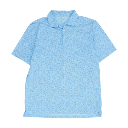 Blue Floral Short Sleeve Polo
