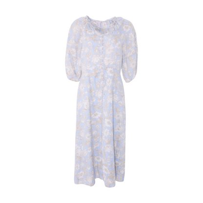 Blue Floral Midi Dress