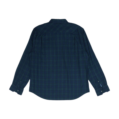 Navy Plaid Long Sleeve Button Down
