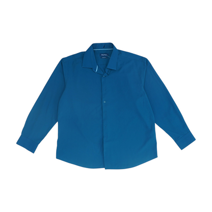 Teal Solid Long Sleeve Button Down