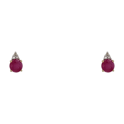 14K Yellow Gold Ruby Stud Earrings