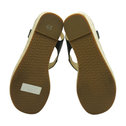 Black Wedged Sandals