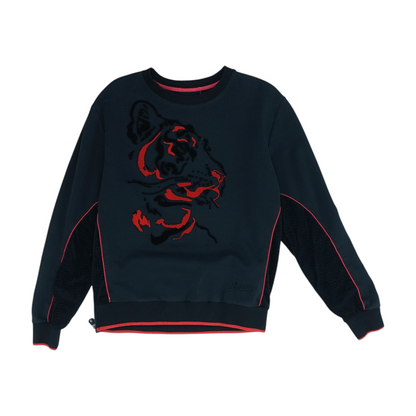 Black Solid Sweatshirt Pullover