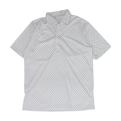 White Print Short Sleeve Polo