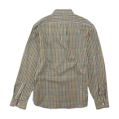 Beige Check Long Sleeve Button Down