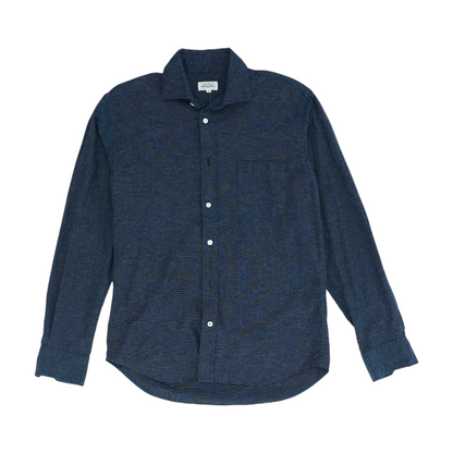 Navy Solid Flannel Button Down
