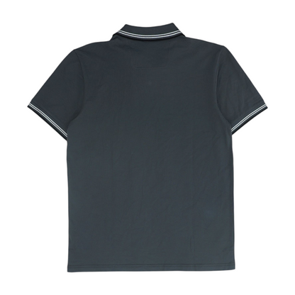 Gray Solid Short Sleeve Polo