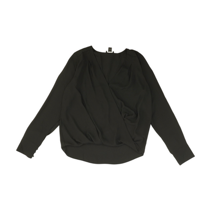 Black Solid Long Sleeve Blouse