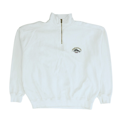 White Solid 1/4 Zip Pullover
