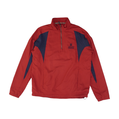 Red Color Block 1/4 Zip Pullover