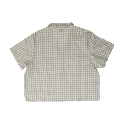 Gray Check Pajama Top