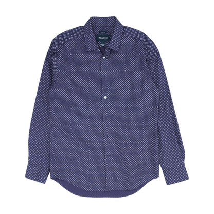 Purple Geometric Long Sleeve Button Down