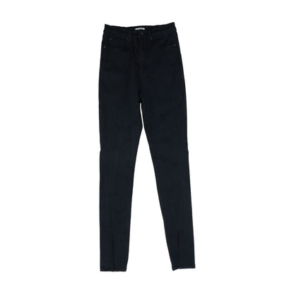 Black Solid High Rise Skinny Leg Jeans