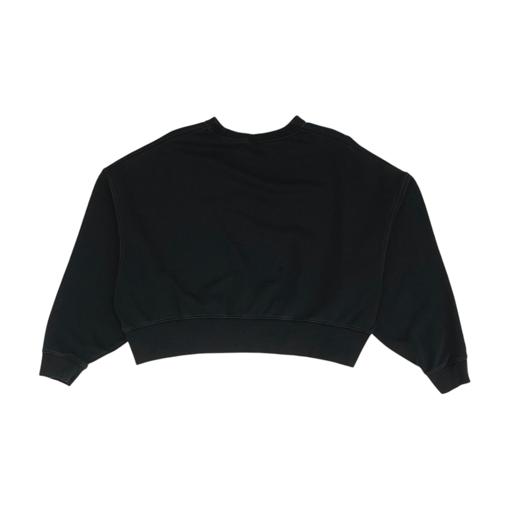 Black Solid Sweatshirt Pullover