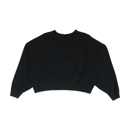 Black Solid Sweatshirt Pullover
