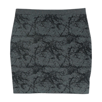 Gray Print Mini Skirt