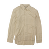 Beige Solid Long Sleeve Button Down