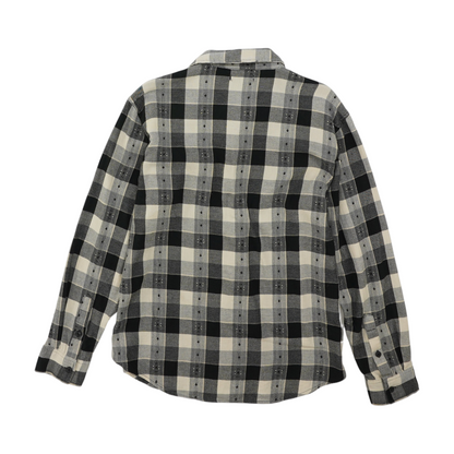 Black Check Flannel Button Down