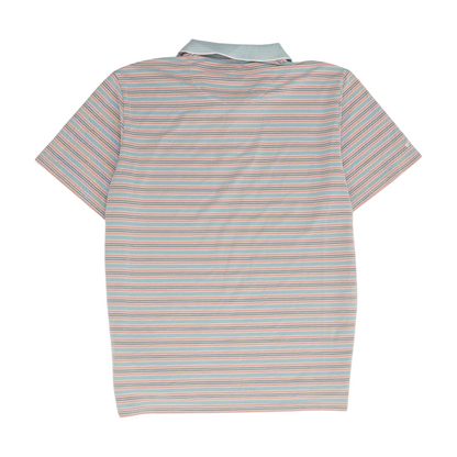 Blue Striped Short Sleeve Polo