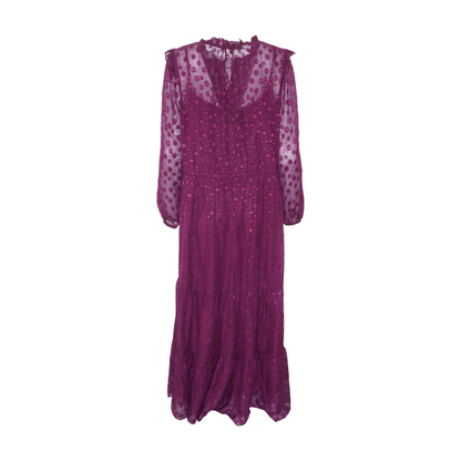 Purple Polka Dot Midi Dress