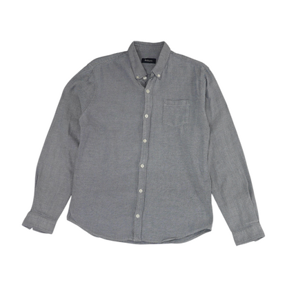 Navy Striped Long Sleeve Button Down