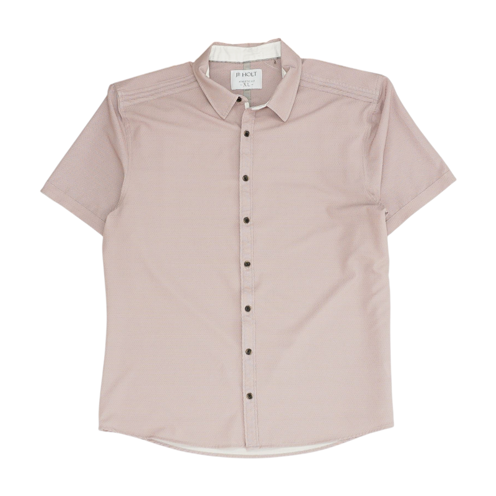 Mauve Abstract Short Sleeve Button Down