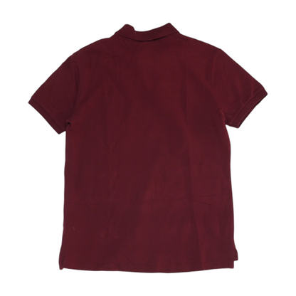 Red Solid Short Sleeve Polo