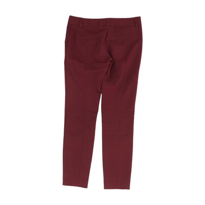 Maroon Solid Dress Pants