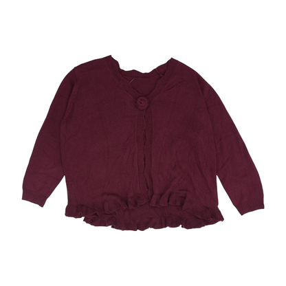 Burgundy Plus Cardigan Sweater