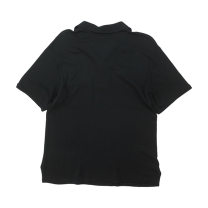 Black Solid Short Sleeve Polo