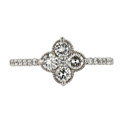 .75 ct Platinum Bezel Set Round Diamond Clover Band