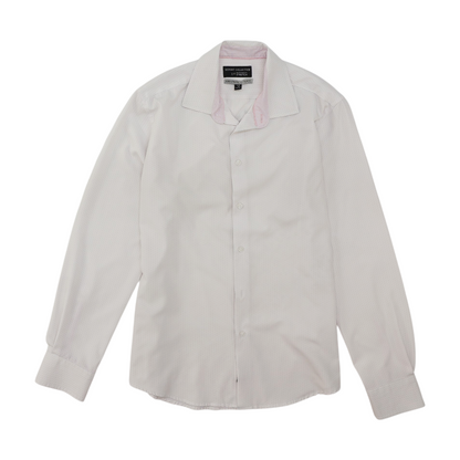White Polka Dot Long Sleeve Button Down