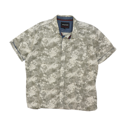 Gray Tie-Dye Short Sleeve Button Down