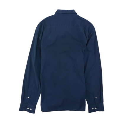 Navy Solid Long Sleeve Button Down