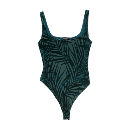 Green Print Bodysuit Blouse