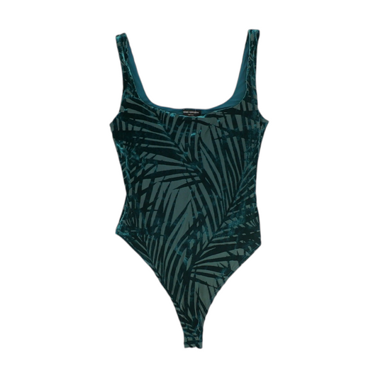 Green Print Bodysuit Blouse