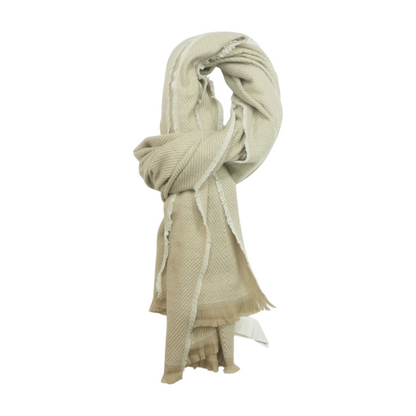 Brown Herringbone 100% Polyester Scarf