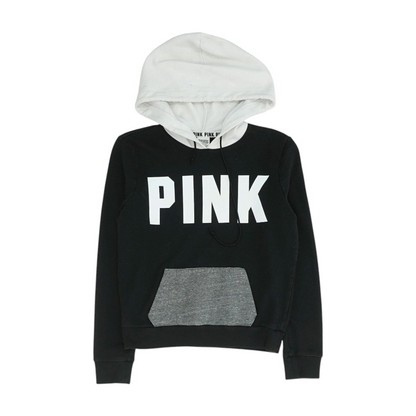PINK Victoria's Secret Black Color Block Hoodie Pullover – Image 1