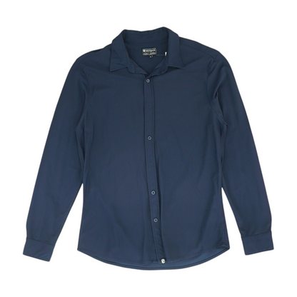 Navy Solid Long Sleeve Button Down