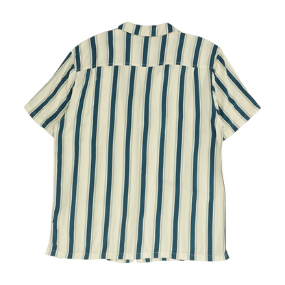 Ivory Striped Short Sleeve Button Down