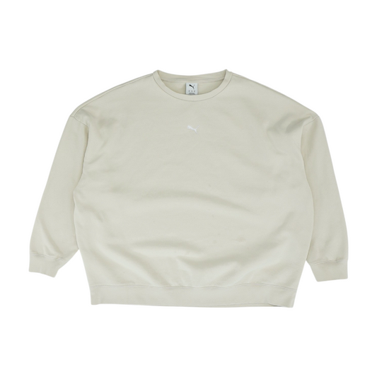 Beige Solid Sweatshirt Pullover