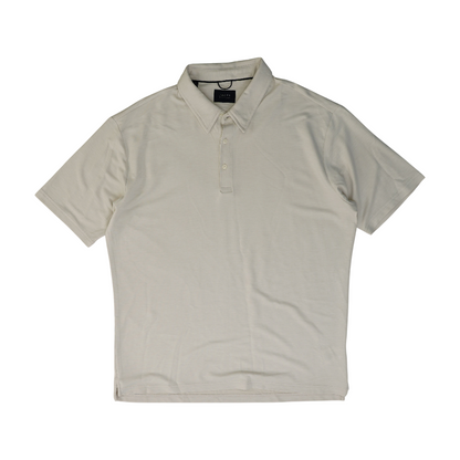 Beige Solid Short Sleeve Polo