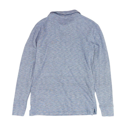 Blue Striped Long Sleeve Polo