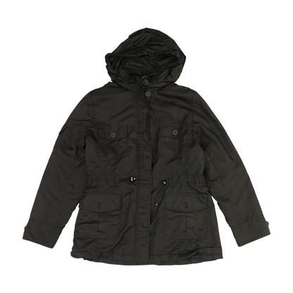 Black Solid Rain Jacket