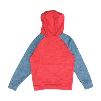 Red Color Block Hoodie Pullover