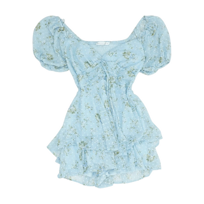 Blue Floral Romper