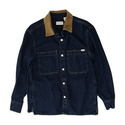 Blue Solid Denim Jacket
